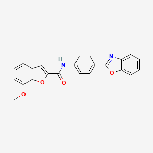 molecular formula C23H16N2O4 B2877942 N-[4-(1,3-benzoxazol-2-yl)phenyl]-7-methoxy-1-benzofuran-2-carboxamide CAS No. 921873-58-7