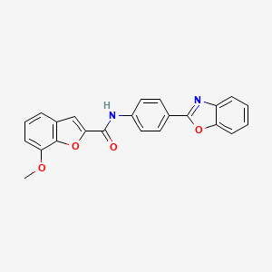 N-(4-(benzo[d]oxazol-2-yl)phenyl)-7-methoxybenzofuran-2-carboxamide