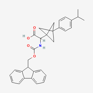 2-(9H-Fluoren-9-ylmethoxycarbonylamino)-2-[3-(4-propan-2-ylphenyl)-1-bicyclo[1.1.1]pentanyl]acetic acid