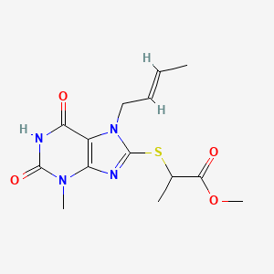 methyl 2-[7-[(E)-but-2-enyl]-3-methyl-2,6-dioxopurin-8-yl]sulfanylpropanoate