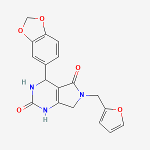 4-(benzo[d][1,3]dioxol-5-yl)-6-(furan-2-ylmethyl)-3,4,6,7-tetrahydro-1H-pyrrolo[3,4-d]pyrimidine-2,5-dione