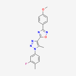 5-[1-(3-fluoro-4-methylphenyl)-5-methyl-1H-1,2,3-triazol-4-yl]-3-(4-methoxyphenyl)-1,2,4-oxadiazole