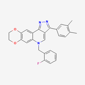 3-(3,4-dimethylphenyl)-5-(2-fluorobenzyl)-8,9-dihydro-5H-[1,4]dioxino[2,3-g]pyrazolo[4,3-c]quinoline