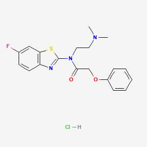 molecular formula C19H21ClFN3O2S B2877997 N-(2-(dimethylamino)ethyl)-N-(6-fluorobenzo[d]thiazol-2-yl)-2-phenoxyacetamide hydrochloride CAS No. 1219157-65-9