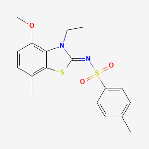 (Z)-N-(3-ethyl-4-methoxy-7-methylbenzo[d]thiazol-2(3H)-ylidene)-4-methylbenzenesulfonamide