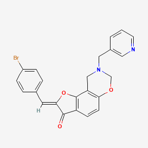 (Z)-2-(4-bromobenzylidene)-8-(pyridin-3-ylmethyl)-8,9-dihydro-2H-benzofuro[7,6-e][1,3]oxazin-3(7H)-one
