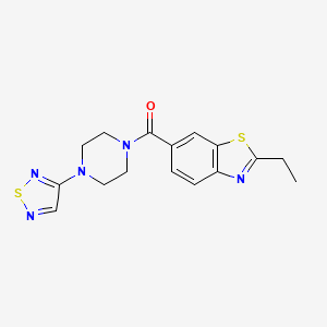 molecular formula C16H17N5OS2 B2878017 2-Ethyl-6-[4-(1,2,5-thiadiazol-3-yl)piperazine-1-carbonyl]-1,3-benzothiazole CAS No. 2097868-72-7