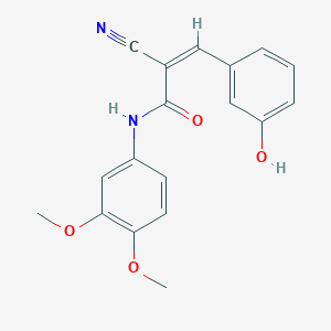 (Z)-2-Cyano-N-(3,4-dimethoxyphenyl)-3-(3-hydroxyphenyl)prop-2-enamide