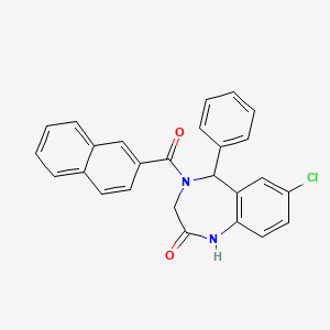 7-chloro-4-(naphthalene-2-carbonyl)-5-phenyl-3,5-dihydro-1H-1,4-benzodiazepin-2-one