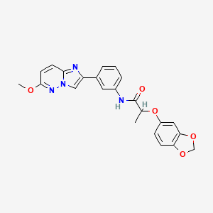 2-(benzo[d][1,3]dioxol-5-yloxy)-N-(3-(6-methoxyimidazo[1,2-b]pyridazin-2-yl)phenyl)propanamide