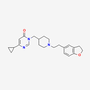 6-Cyclopropyl-3-({1-[2-(2,3-dihydro-1-benzofuran-5-yl)ethyl]piperidin-4-yl}methyl)-3,4-dihydropyrimidin-4-one