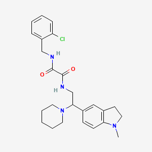 molecular formula C25H31ClN4O2 B2878036 N1-(2-chlorobenzyl)-N2-(2-(1-methylindolin-5-yl)-2-(piperidin-1-yl)ethyl)oxalamide CAS No. 921894-06-6