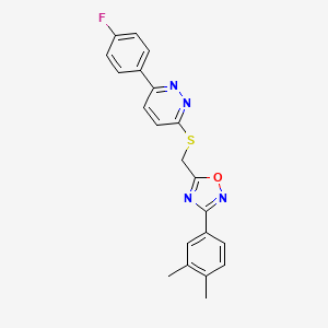 3-(3,4-Dimethylphenyl)-5-(((6-(4-fluorophenyl)pyridazin-3-yl)thio)methyl)-1,2,4-oxadiazole
