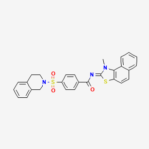 molecular formula C28H23N3O3S2 B2878047 N-[(2Z)-1-methyl-1H,2H-naphtho[1,2-d][1,3]thiazol-2-ylidene]-4-(1,2,3,4-tetrahydroisoquinoline-2-sulfonyl)benzamide CAS No. 477567-17-2