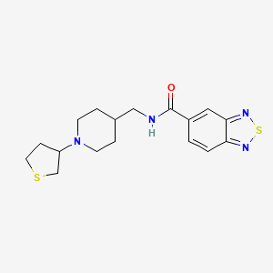 molecular formula C17H22N4OS2 B2878059 N-{[1-(thiolan-3-yl)piperidin-4-yl]methyl}-2,1,3-benzothiadiazole-5-carboxamide CAS No. 2034476-55-4