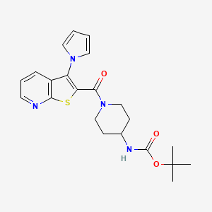 molecular formula C22H26N4O3S B2878075 N-(2-chlorobenzyl)-3-(pyrrolidin-1-ylcarbonyl)-1,2-benzisoxazole-5-sulfonamide CAS No. 1115989-61-1