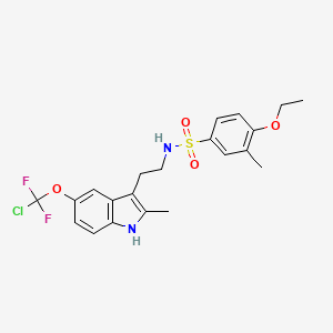 molecular formula C21H23ClF2N2O4S B2878078 N-{2-[5-(chlorodifluoromethoxy)-2-methyl-1H-indol-3-yl]ethyl}-4-ethoxy-3-methylbenzene-1-sulfonamide CAS No. 727422-08-4