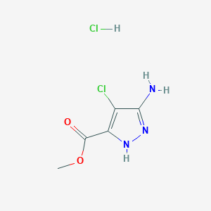 molecular formula C5H7Cl2N3O2 B2878083 Methyl 5-amino-4-chloro-1h-pyrazole-3-carboxylate hydrochloride CAS No. 1301743-26-9