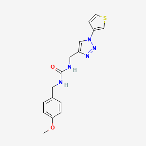 molecular formula C16H17N5O2S B2878086 1-(4-methoxybenzyl)-3-((1-(thiophen-3-yl)-1H-1,2,3-triazol-4-yl)methyl)urea CAS No. 2309307-94-4