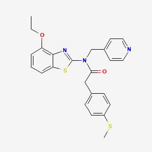 molecular formula C24H23N3O2S2 B2878087 N-(4-ethoxybenzo[d]thiazol-2-yl)-2-(4-(methylthio)phenyl)-N-(pyridin-4-ylmethyl)acetamide CAS No. 923679-65-6