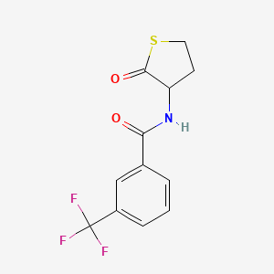 molecular formula C12H10F3NO2S B2878088 N-(2-oxotetrahydro-3-thiophenyl)-3-(trifluoromethyl)benzenecarboxamide CAS No. 321521-91-9