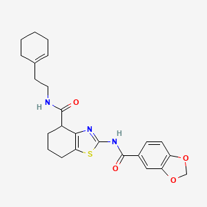 2-(benzo[d][1,3]dioxole-5-carboxamido)-N-(2-(cyclohex-1-en-1-yl)ethyl)-4,5,6,7-tetrahydrobenzo[d]thiazole-4-carboxamide