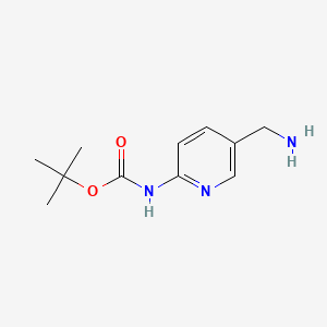 molecular formula C11H17N3O2 B2878091 2-(Boc-amino)-5-(aminomethyl)pyridine CAS No. 187237-37-2; 654679-12-6