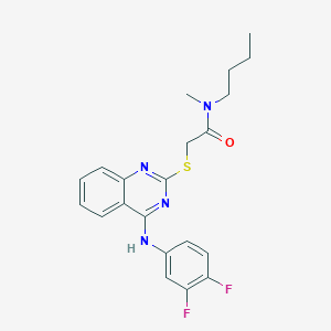 molecular formula C21H22F2N4OS B2878094 N-butyl-2-[4-(3,4-difluoroanilino)quinazolin-2-yl]sulfanyl-N-methylacetamide CAS No. 688356-13-0