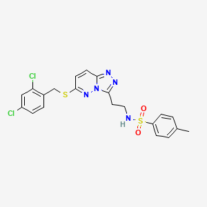 B2878098 N-(2-(6-((2,4-dichlorobenzyl)thio)-[1,2,4]triazolo[4,3-b]pyridazin-3-yl)ethyl)-4-methylbenzenesulfonamide CAS No. 872998-37-3
