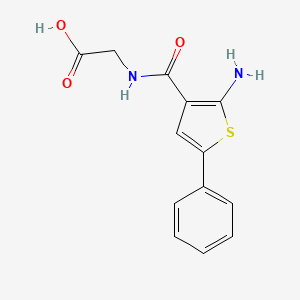 molecular formula C13H12N2O3S B2878101 2-[(2-Amino-5-phenyl-3-thienyl)carbonylamino]acetic acid CAS No. 446831-10-3