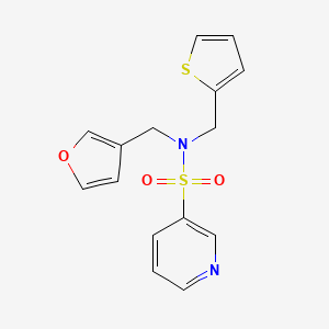 molecular formula C15H14N2O3S2 B2878103 N-(furan-3-ylmethyl)-N-(thiophen-2-ylmethyl)pyridine-3-sulfonamide CAS No. 1448027-42-6
