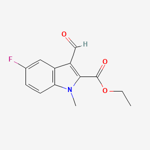molecular formula C13H12FNO3 B2878115 ethyl 5-fluoro-3-formyl-1-methyl-1H-indole-2-carboxylate CAS No. 1777789-50-0