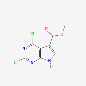 molecular formula C8H5Cl2N3O2 B2878117 methyl 2,4-dichloro-7H-pyrrolo[2,3-d]pyrimidine-5-carboxylate CAS No. 1638760-75-4