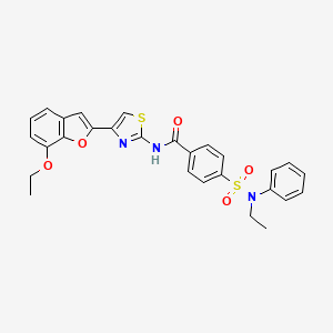 molecular formula C28H25N3O5S2 B2878143 N-[4-(7-ethoxy-1-benzofuran-2-yl)-1,3-thiazol-2-yl]-4-[ethyl(phenyl)sulfamoyl]benzamide CAS No. 921527-05-1