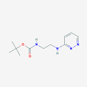 molecular formula C11H18N4O2 B2878165 Tert-butyl N-(2-[(pyridazin-3-YL)amino]ethyl)carbamate CAS No. 1692548-94-9