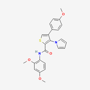 molecular formula C24H22N2O4S B2878180 N-(2,4-dimethoxyphenyl)-4-(4-methoxyphenyl)-3-(1H-pyrrol-1-yl)thiophene-2-carboxamide CAS No. 1206993-88-5