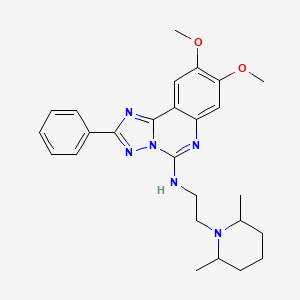 molecular formula C26H32N6O2 B2878187 N-[2-(2,6-dimethylpiperidin-1-yl)ethyl]-8,9-dimethoxy-2-phenyl-[1,2,4]triazolo[1,5-c]quinazolin-5-amine CAS No. 902948-70-3