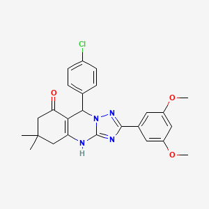 9-(4-chlorophenyl)-2-(3,5-dimethoxyphenyl)-6,6-dimethyl-5,6,7,9-tetrahydro-[1,2,4]triazolo[5,1-b]quinazolin-8(4H)-one