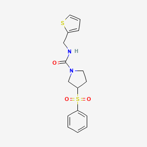 3-(phenylsulfonyl)-N-(thiophen-2-ylmethyl)pyrrolidine-1-carboxamide