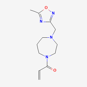 molecular formula C12H18N4O2 B2878194 1-[4-[(5-Methyl-1,2,4-oxadiazol-3-yl)methyl]-1,4-diazepan-1-yl]prop-2-en-1-one CAS No. 2196078-05-2