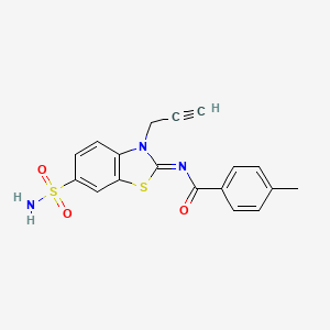 (Z)-4-methyl-N-(3-(prop-2-yn-1-yl)-6-sulfamoylbenzo[d]thiazol-2(3H)-ylidene)benzamide