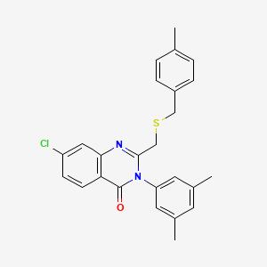 molecular formula C25H23ClN2OS B2878198 7-Chloro-3-(3,5-dimethylphenyl)-2-[(4-methylphenyl)methylsulfanylmethyl]quinazolin-4-one CAS No. 338966-07-7