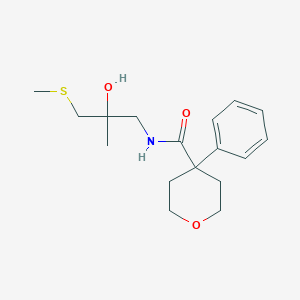 N-(2-hydroxy-2-methyl-3-(methylthio)propyl)-4-phenyltetrahydro-2H-pyran-4-carboxamide