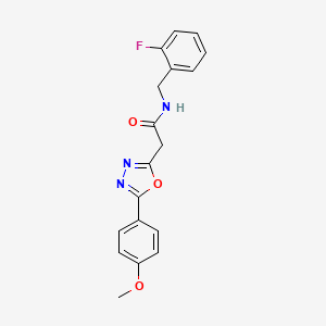 molecular formula C18H16FN3O3 B2878204 N-[(2-fluorophenyl)methyl]-2-[5-(4-methoxyphenyl)-1,3,4-oxadiazol-2-yl]acetamide CAS No. 1251688-26-2