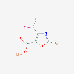 molecular formula C5HBrF2LiNO3 B2878205 Lithium;2-bromo-4-(difluoromethyl)-1,3-oxazole-5-carboxylate CAS No. 2413868-99-0