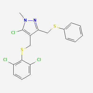 5-chloro-4-{[(2,6-dichlorophenyl)sulfanyl]methyl}-1-methyl-3-[(phenylsulfanyl)methyl]-1H-pyrazole