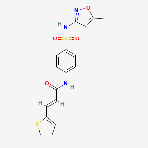molecular formula C17H15N3O4S2 B2878210 (2E)-N-{4-[(5-methyl-1,2-oxazol-3-yl)sulfamoyl]phenyl}-3-(thiophen-2-yl)prop-2-enamide CAS No. 333747-29-8