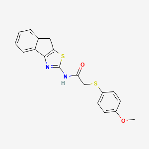 molecular formula C19H16N2O2S2 B2878211 N-(8H-indeno[1,2-d]thiazol-2-yl)-2-((4-methoxyphenyl)thio)acetamide CAS No. 922901-90-4