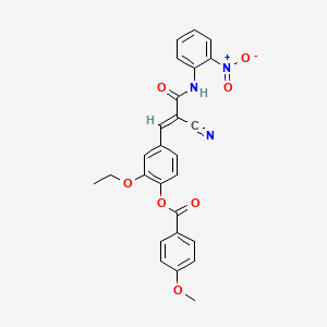[4-[(E)-2-cyano-3-(2-nitroanilino)-3-oxoprop-1-enyl]-2-ethoxyphenyl] 4-methoxybenzoate
