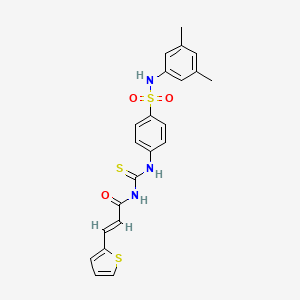 (2E)-N-({4-[(3,5-dimethylphenyl)sulfamoyl]phenyl}carbamothioyl)-3-(thiophen-2-yl)prop-2-enamide
